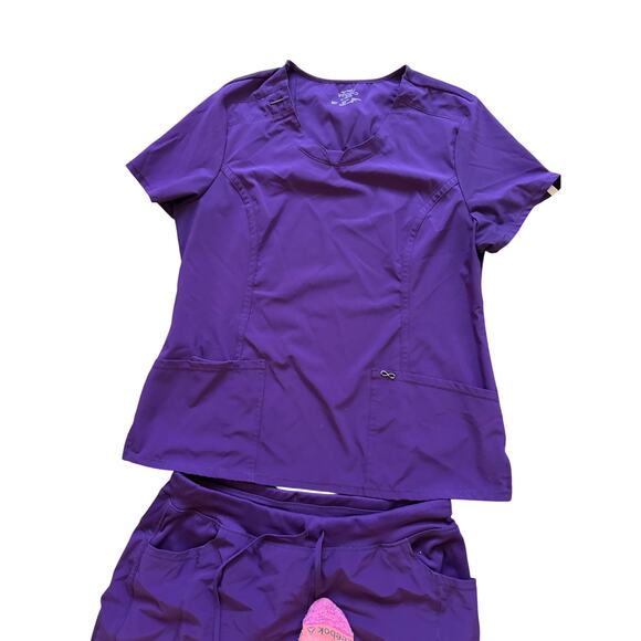 EUC Cherokee Infinity purple scrub set sz XL - Picture 4 of 10